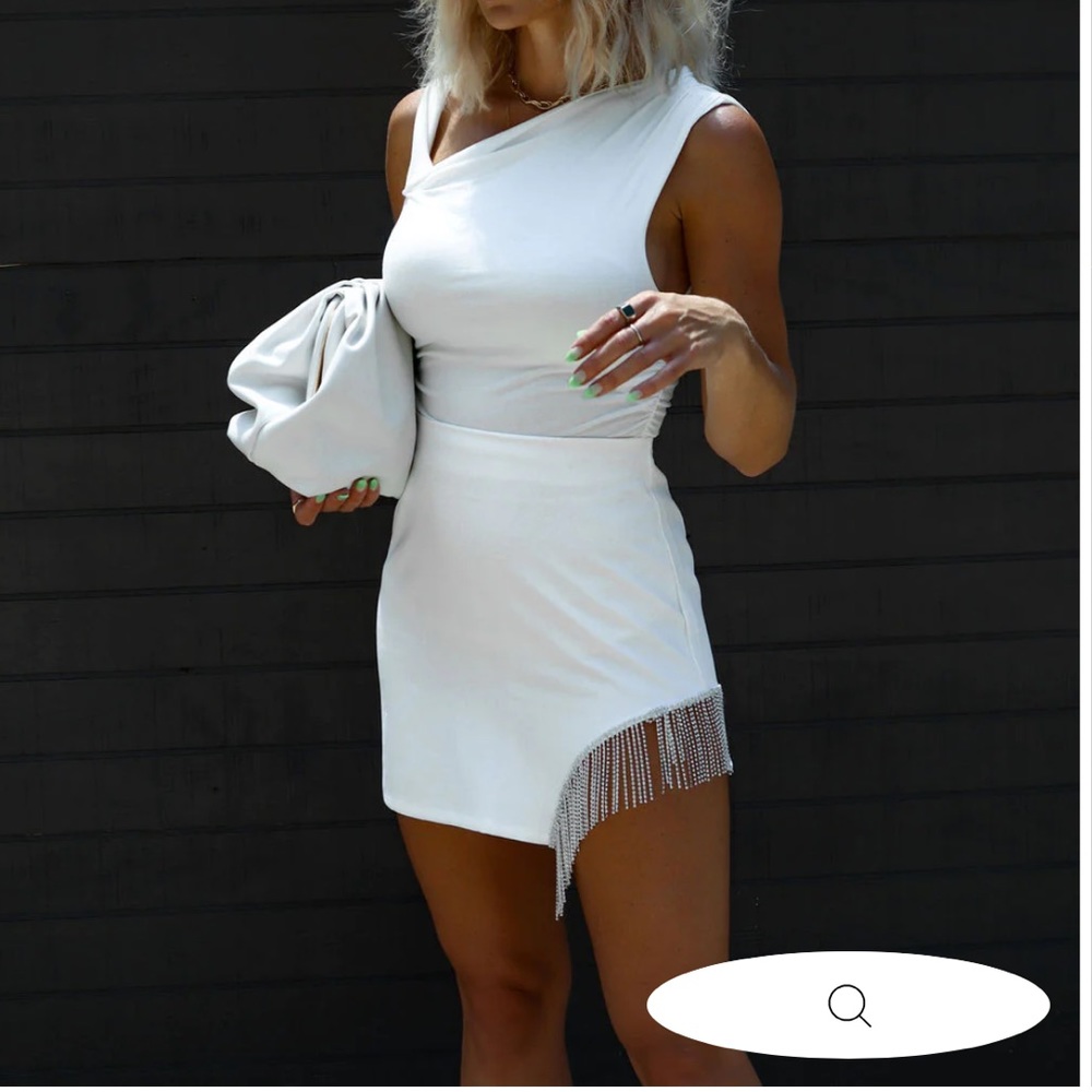 VICI gramercy fringe hem mini skirt